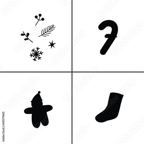 FLAT DESIGN Christmas SILHOUETTE SET


