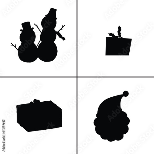 FLAT DESIGN Christmas SILHOUETTE SET


