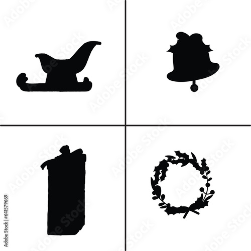 FLAT DESIGN Christmas SILHOUETTE SET


