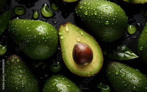 A lively avocado-themed design  showcasing the fruit s rich green colors and its role as a nutritional powerhouse.