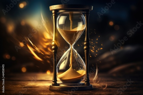 Gilded Passage: The Grandeur of Time's Flow in Realistic Hourglass  © Lucija