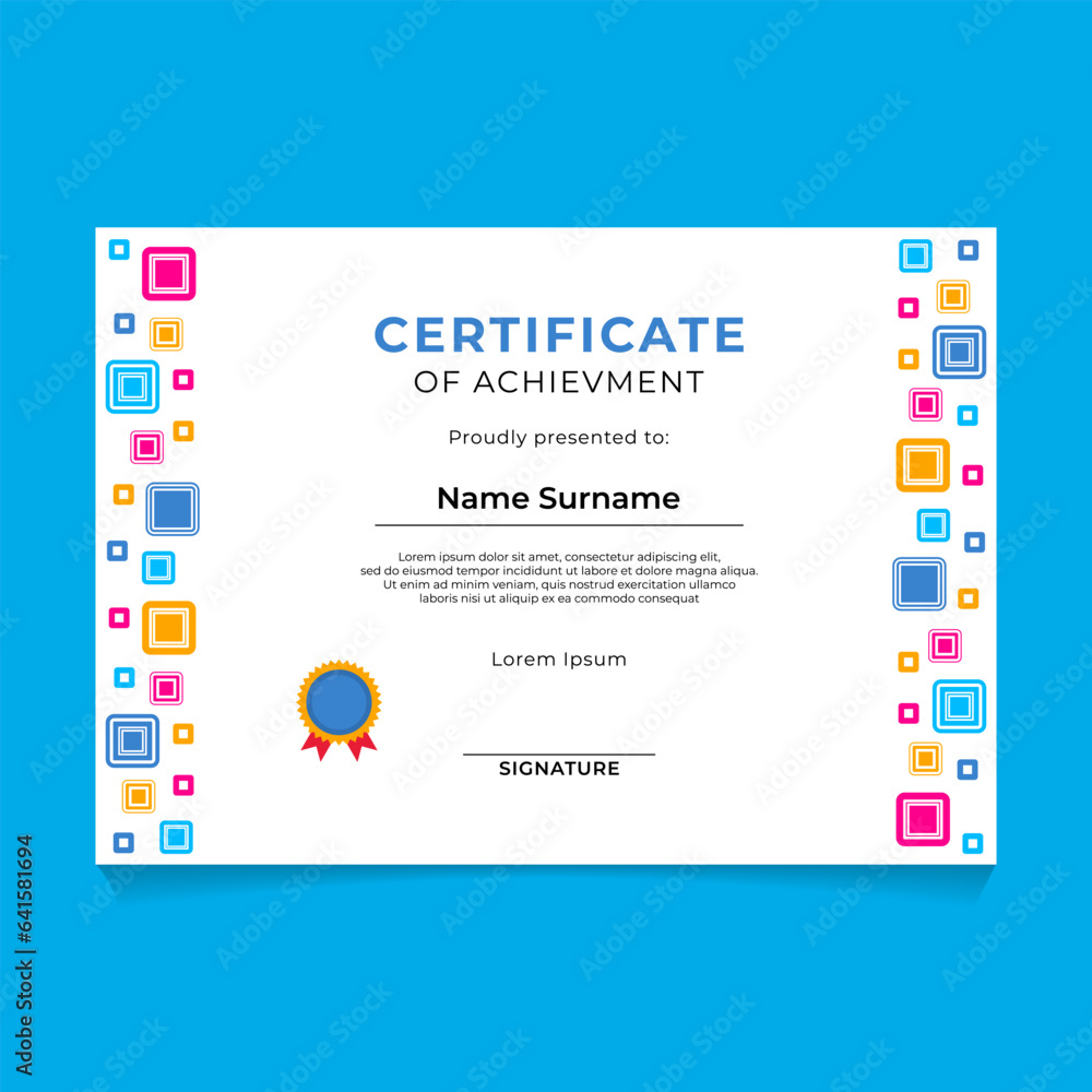 Abstract Colorful Certificate Template Design