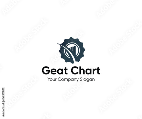 Progress Gear chart logo vector template