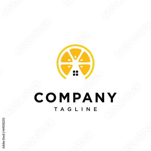 Lemon orange House logo icon vector template.eps