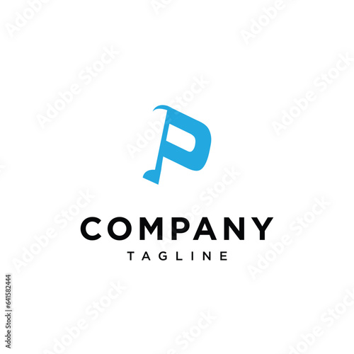 Letter P papper logo icon vector template.eps
