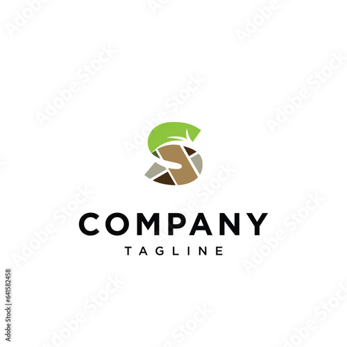 Letter S paving and landscape logo icon vector template.eps