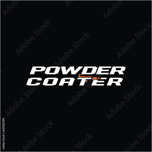 Powder Coater wordmark Logo icon vector template.eps