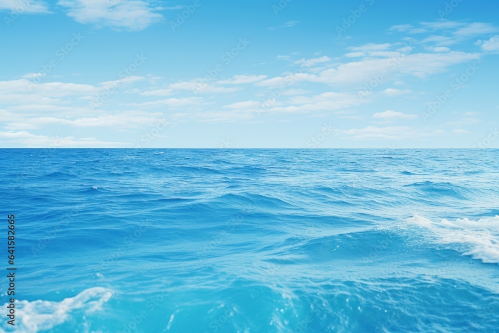 Photographic Seascape Mirage: Hyper-Photorealistic Interpretation of the Vast, Bright White and Blue Ocean
