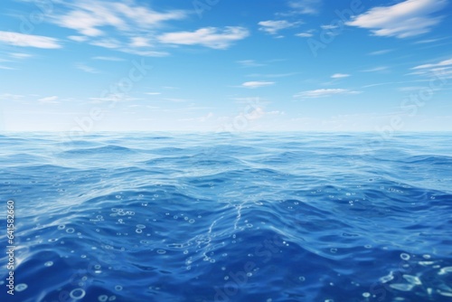 Hyperreal Oceanic Majesty: A Stunningly Realistic Representation of the Vast, Bright White and Blue Ocean 