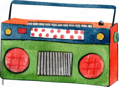 Music watercolor png element,intrument,character