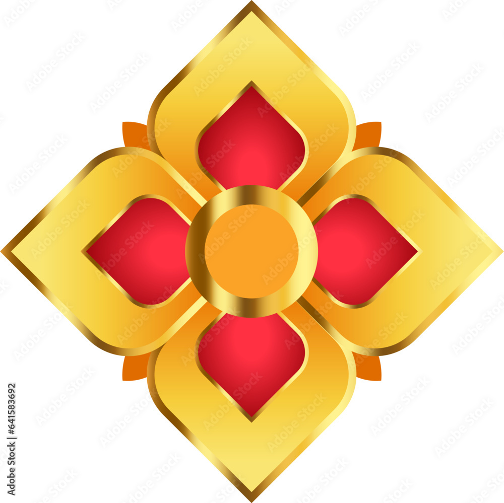 Thai-pattern,-golden-flowers Thai-pattern,-golden-flowers