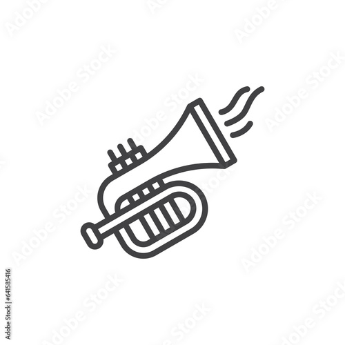 Trumpet music line icon