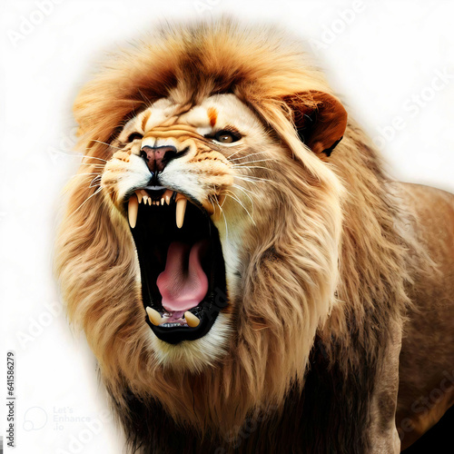 Roaring Lion against a white background.