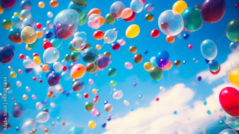 colorful balloons flying into the sky colorful balloons flying into the sky
