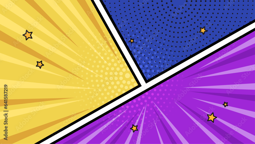Fototapeta premium Colorful modern comic callout boom zoom kaboom background