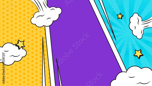 Colorful modern comic callout boom zoom kaboom background