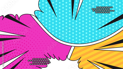 Colorful modern comic callout boom zoom kaboom background