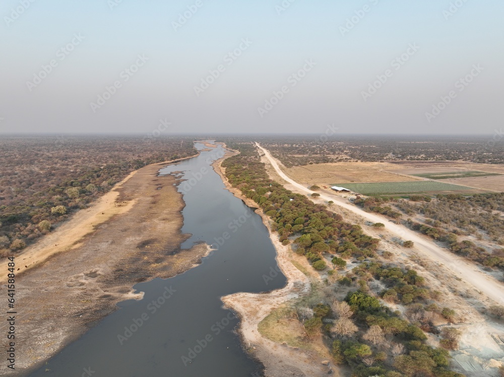 The Boteti river channel system at Makalamabedi, Botswana, Africa