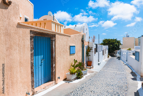 Obraz na płótnie National greek architecture in Megalochori village, Santorini island, Greece. w salonie