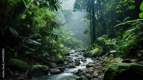 Deep tropical jungles of Southeast Asia in august