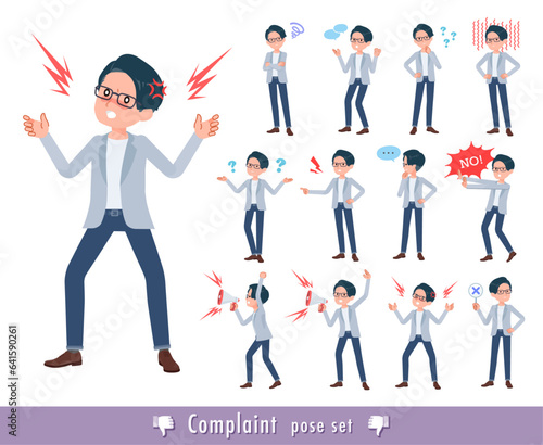 不満を表現しているプログラマエンジニア男性のセット
