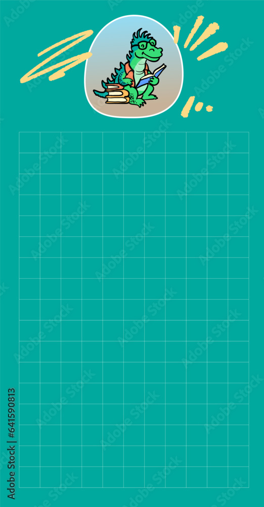 Naklejka premium Cute kawaii notes. To do list. Sticker Little dragon. Beautiful planner for school. Flat vector set.