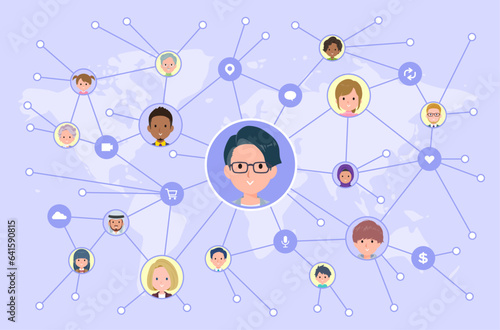 ソーシャルメディアで情報を発信しているプログラマエンジニア男性のセット