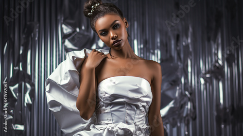young female model posing, fashion design backdrop  © iwaart