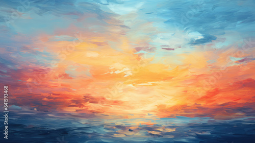 Vistas of Color. Escape to Reality series. Visually pleasing composition of surreal sunset sunrise colors and textures for subject of landscape painting, imagination, creativity and art
