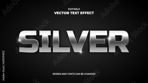 3d silver metalic editable text effect photo