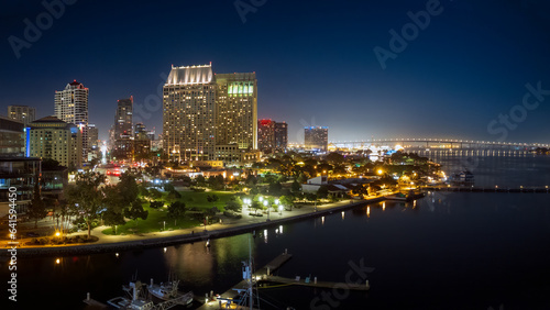 San Diego Skyline views of downtown at night © The Desert Photo