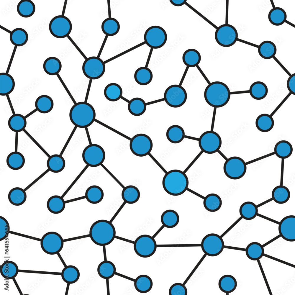 blue dots molecular network repeating pattern on blue background blue dots molecular network repeating pattern on blue background