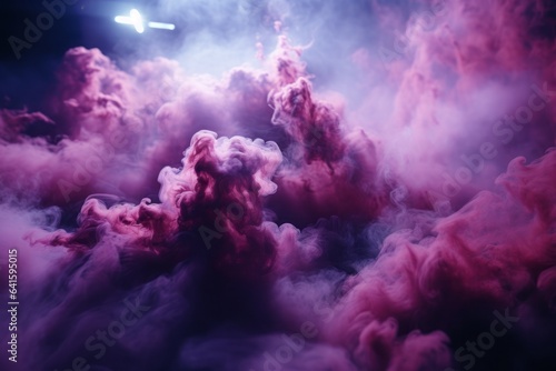 Ultra violet smoke or fog during a concert or theater performance. 