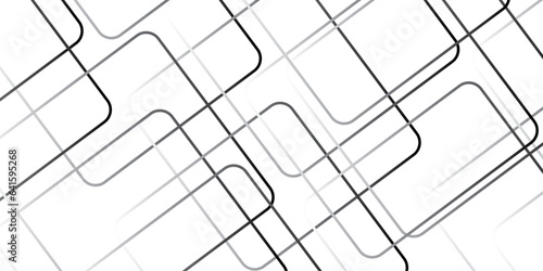 Abstract grey lines on white background with luxury shapes architecture plan. Modern pattern elegant  gray line template background. 