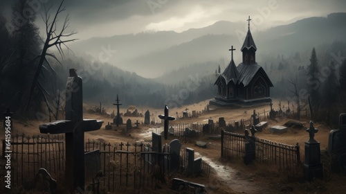 wooden church in the mountains