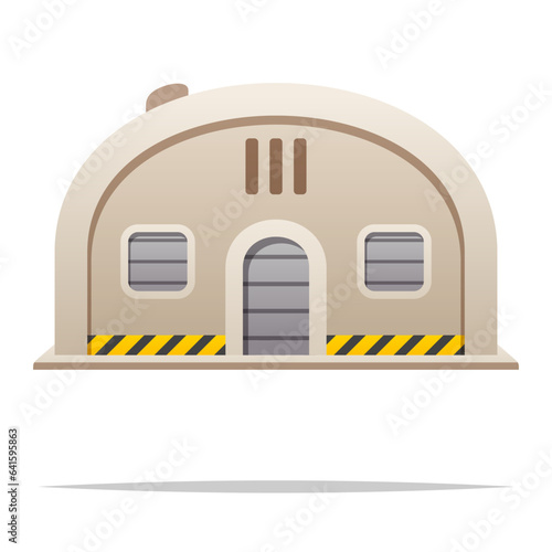 Bunker building vector isolated illustration