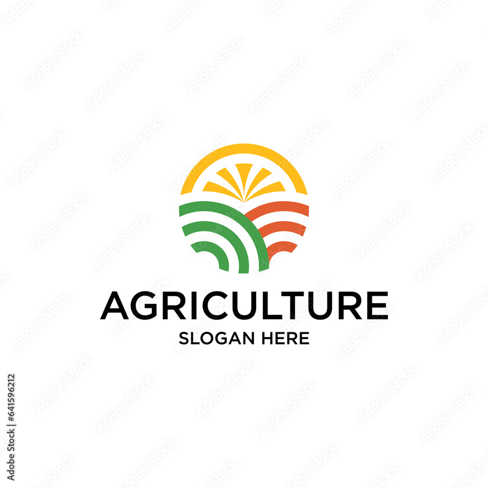 Vector logo design for agriculture, agricultural field, unique design