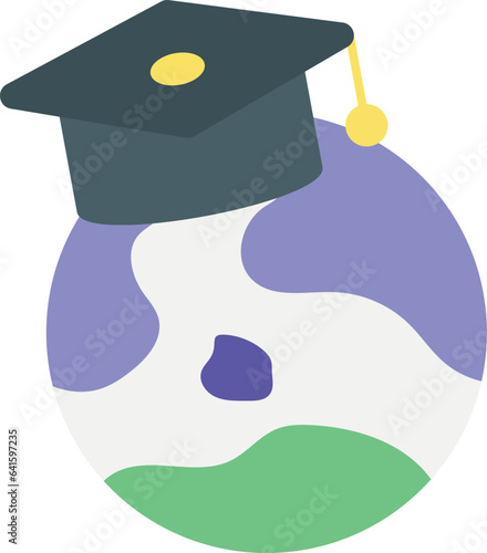 global education color outline icon design style
