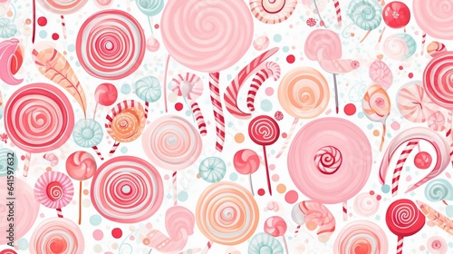  a candy land background with lollipops and lollipops.  generative ai