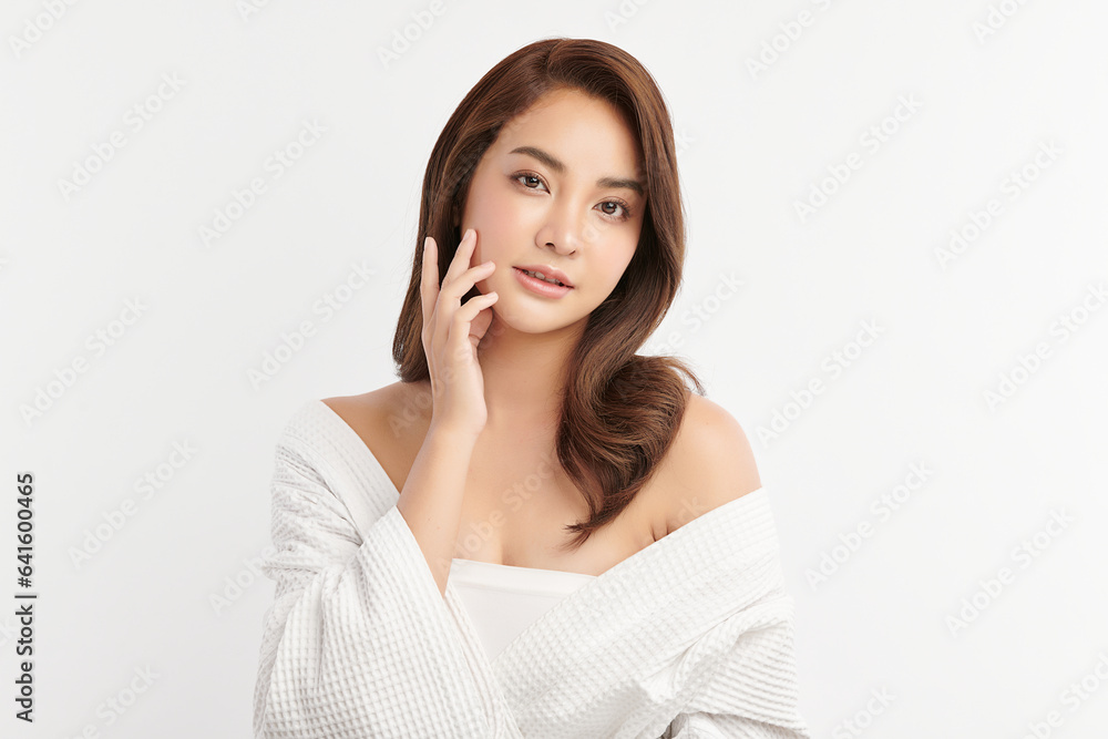Beautiful young asian woman with clean fresh skin on white background, Face care, Facial treatment, Cosmetology, beauty and spa, Asian women portrait. Beautiful young asian woman with clean fresh skin on white background, Face care, Facial treatment, Cosmetology, beauty and spa, Asian women portrait.