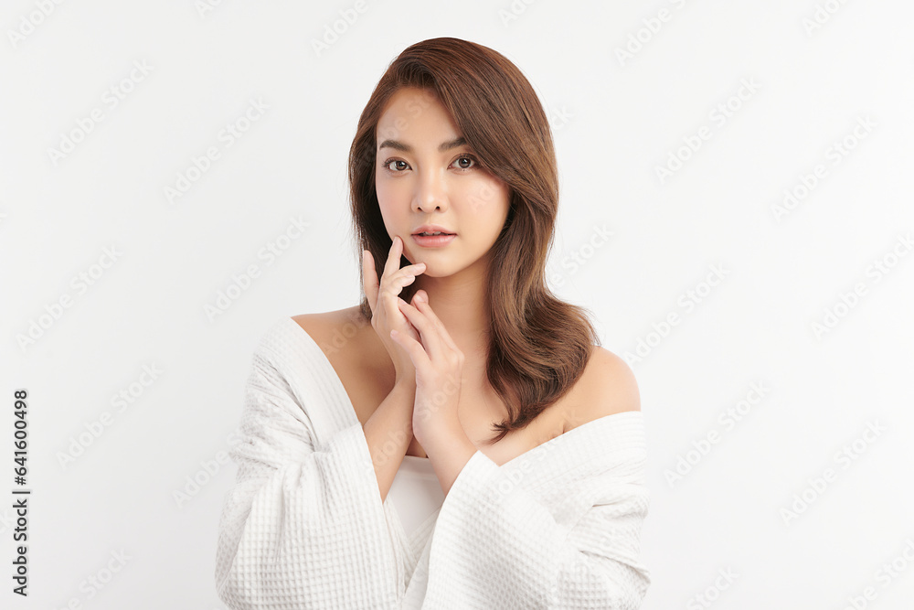 Beautiful young asian woman with clean fresh skin on white background, Face care, Facial treatment, Cosmetology, beauty and spa, Asian women portrait. Beautiful young asian woman with clean fresh skin on white background, Face care, Facial treatment, Cosmetology, beauty and spa, Asian women portrait.
