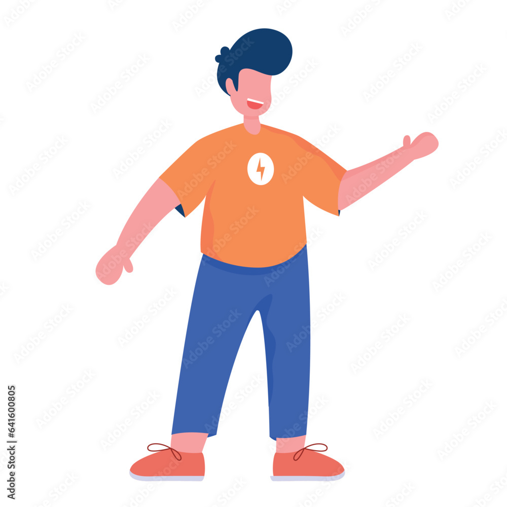 Flat design illustration of start up couples blue and orange color, teenage boys and teenage girls Flat design illustration of start up couples blue and orange color, teenage boys and teenage girls