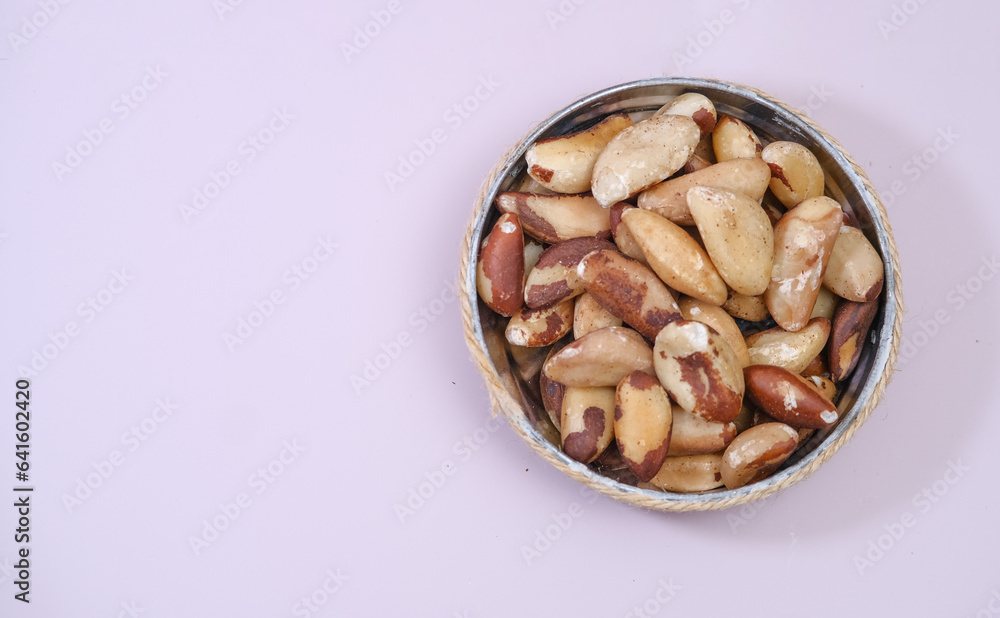 Brazil nuts isolated on white background. Shelled Brazil nuts closeup, copy space for business. Brazil nuts isolated on white background. Shelled Brazil nuts closeup, copy space for business.