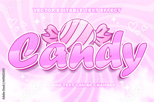 candy fantasy sweet pink kawai collorful editable text effect font style template design background
