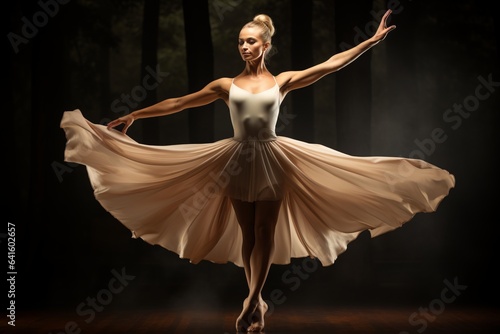 Graceful Ballet Dancer Mid Leap, Generative AI