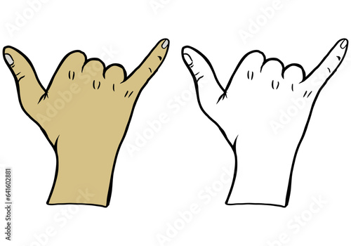 Set of shaka hand vector illustration