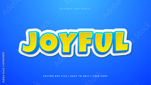 Blue white and yellow joyful modern editable text effect background