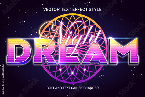 night dream sky night sparkling stars typography editable text effect font style template design