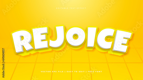 Yellow and white rejoice modern editable text effect background