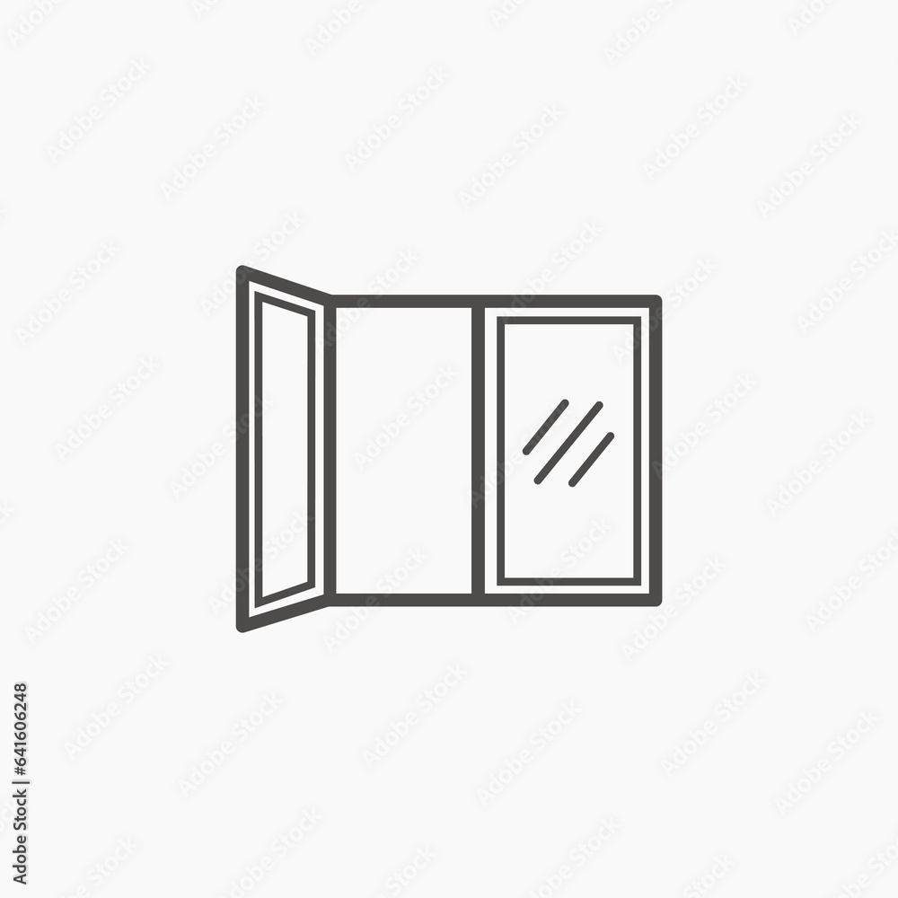 Window line flat icon vector. Premium quality symbol. Vector sign for mobile app and web sites. Window line flat icon vector. Premium quality symbol. Vector sign for mobile app and web sites.